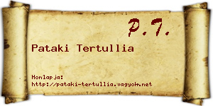 Pataki Tertullia névjegykártya